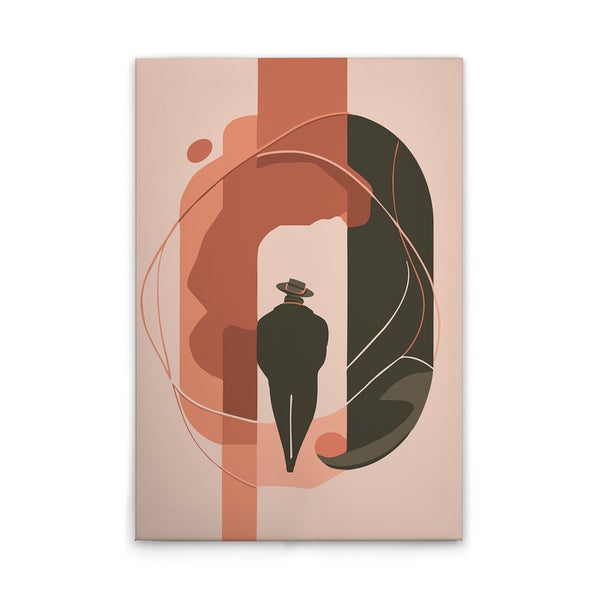 Dekoratives Wandbild mit abstrakter Darstellung einer Person mit Hut