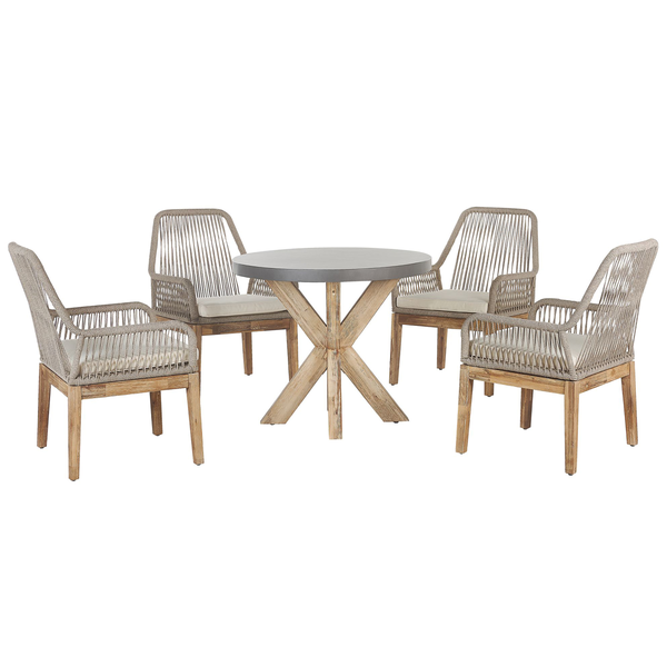 Gartenmöbel Set 4-Sitzer OLBIA inkl. Kissen Beton Beige