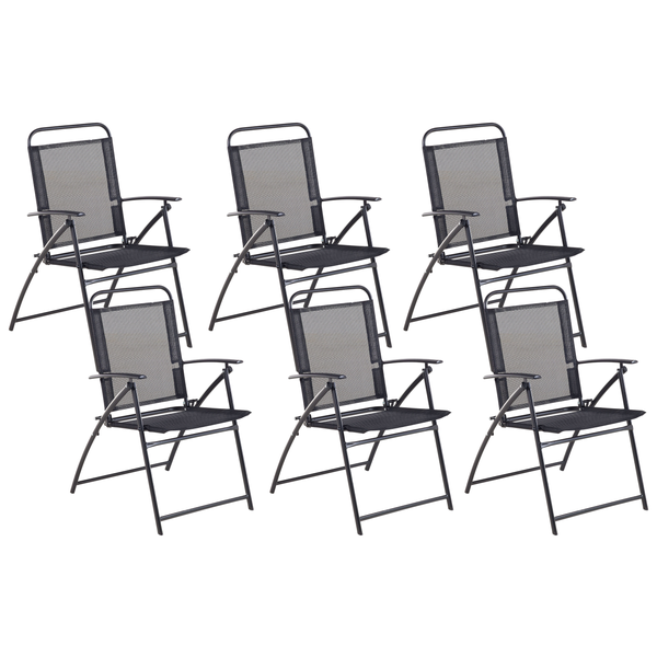 Gartenstuhl 6er Set LIVO Metall Schwarz
