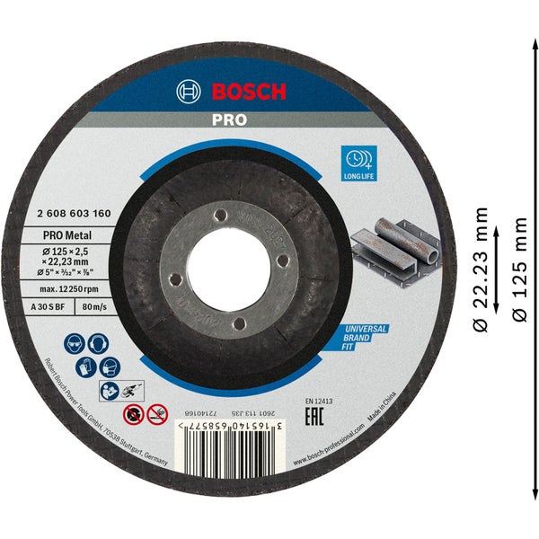 Bosch PRO Metal Trennscheibe 125 x 2,5 x 22,23 mm - 2608603160