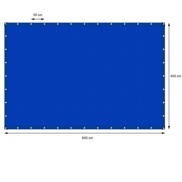 ECD Germany Abdeckplane Gewebeplane mit Ösen 4x6m 24m² 260g/m² Blau aus Polyethylen Schimmelresistent Wasserdicht Reißfest Schutzplane Bootsplane Gartenplane Holzplane Plane für Gartenmöbel Pool Auto