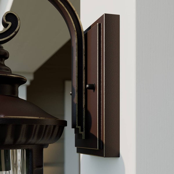 Lindby Wandleuchte außen (Laterne) Barret (Retro, Vintage Antik) in Braun aus Aluminium (1 flammig E27) - Außenwandleuchten Wandlampe Led Außenlampe Outdoor für Außenwand/Hauswand