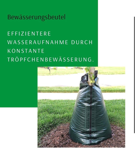 Baumbewässerungsbeutel für effiziente Wasseraufnahme durch konstante Tröpfchenbewässerung.