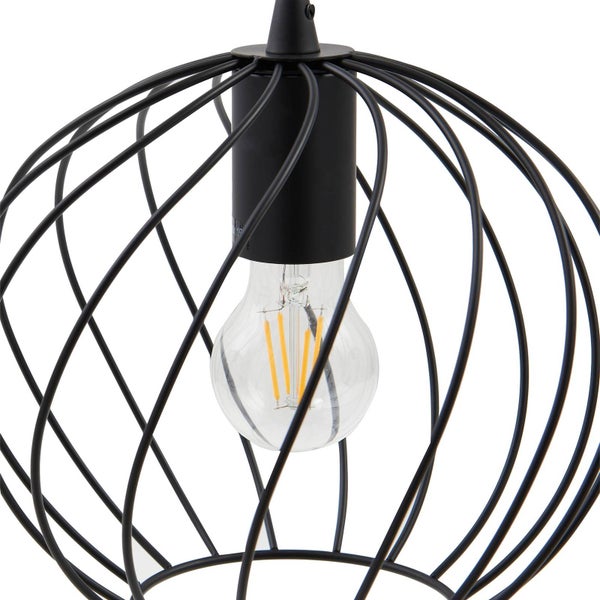 Lindby Pendelleuchte Danika (Modern) in Schwarz aus Metall (3 flammig, E27) - Deckenlampe Esstischlampe Hängelampe Hängeleuchte Wohnzimmerleuchte