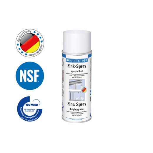 WEICON Zink-Spray spezial hell | kathodischer Korrosionsschutz mit Zulassung für den Lebensmittelbereich | 400 ml