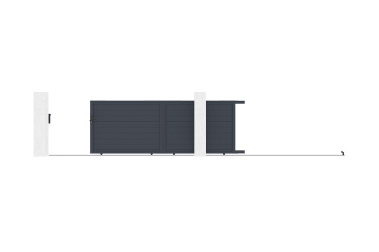 Schiebetor aus aluminium 4m EIGER H.140cm grau