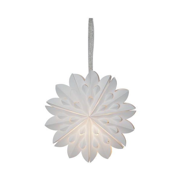 Papierstern mit Beleuchtung und Aufhängevorrichtung