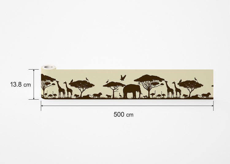 Sanders & Sanders selbstklebende Tapetenbordüre Tiere Gelb und Braun 10 x 500 cm