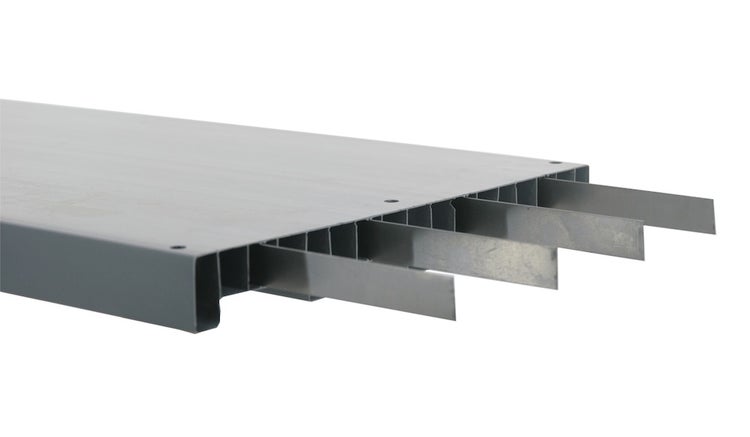PROREGAL Kunststoffregal Big Grey Bear Low HxBxT 138 x 140 x 46 cm Fachlast 120 kg Grau/Rot