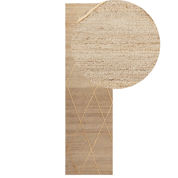 Teppich YUVACIK Beige 80 x 300 cm Jute