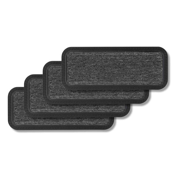 Treppenmatten-Set mit rutschfester Unterseite und Bordüre