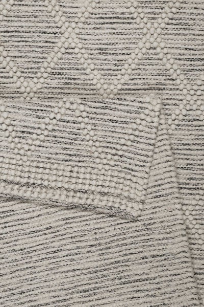 Esprit Teppich handgewebt Weiß Hellgrau aus Wolle Amy 80x150 cm