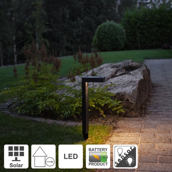 Solarleuchte mit LED und Bewegungssensor im Garten