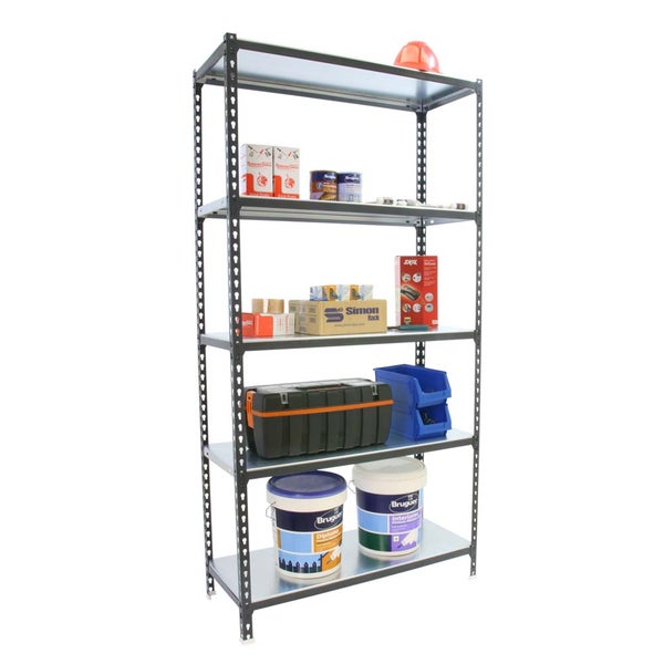 PROREGAL Schwerlastregal Metal Shark HxBxT 180 x 80 x 40 cm Fachlast 180 kg Anthrazit-Verzinkt