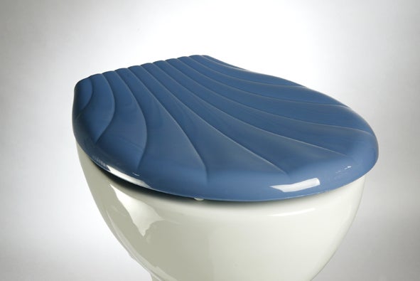 WC Sitz Napoli sorrento blau in Muschel Form, sehr bruchsicher