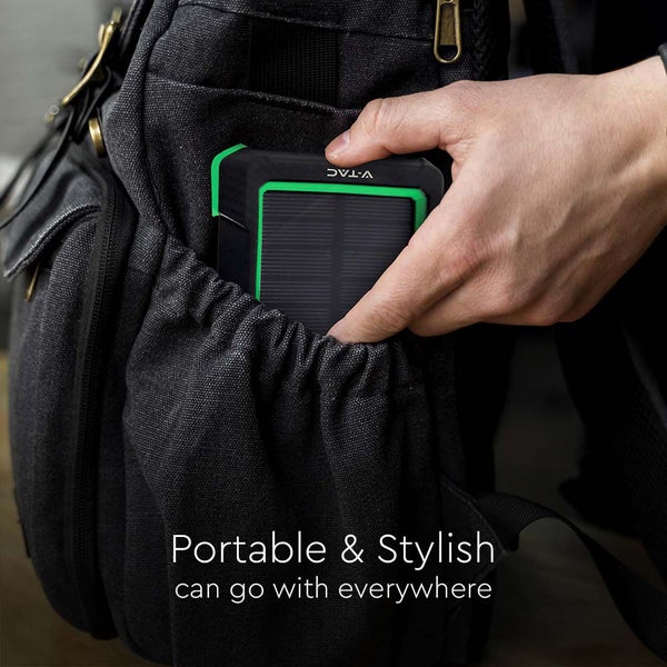 Solar Wireless Power Banks Ladegerät - 10000mAh - Schwarz