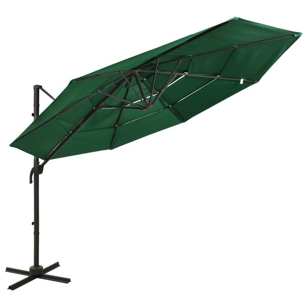 Sonnenschirm mit Aluminium-Mast 4-lagig Grün 3x3 m