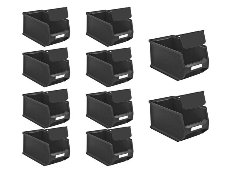 PROREGAL SparSet 10 x Leitfähige Sichtlagerbox 3.0 Mit Abdeckung HxBxT 12,5 x 14,5 x 23,5 cm 2,8 Liter ESD Sichtlagerbehälter Sichtlagerkasten