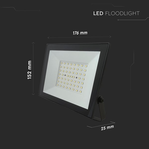 LED-Flutlichtstrahler mit den Maßen 176 mm x 152 mm x 25 mm