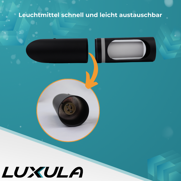 Zerlegte Leuchte zur schnellen und einfachen Leuchtmittelentnahme