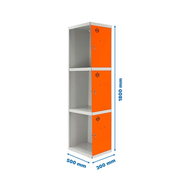 Stahlschrank mit drei Fächern, 1800 x 500 x 300 Millimeter