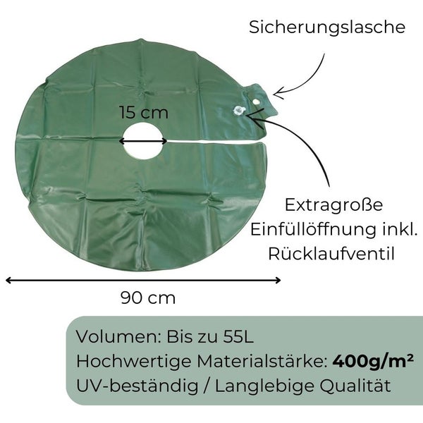 Baum Bewässerungsring mit Speziell Düsen Bewässerungssack für kleine Bäume Sträucher Donut Langzeit Bewässerungssystem 55 L Baumsack Baumbeutel