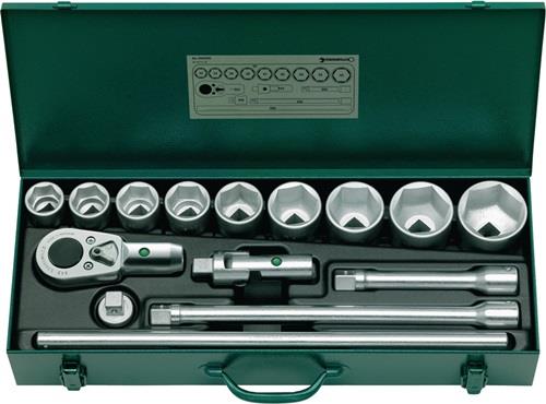 Stahlwille Steckschlüsselsatz 55/9/6N 15tlg. 3/4″ SW 32-60 mm Anzahl Zähne 36 6-kant - 96050103