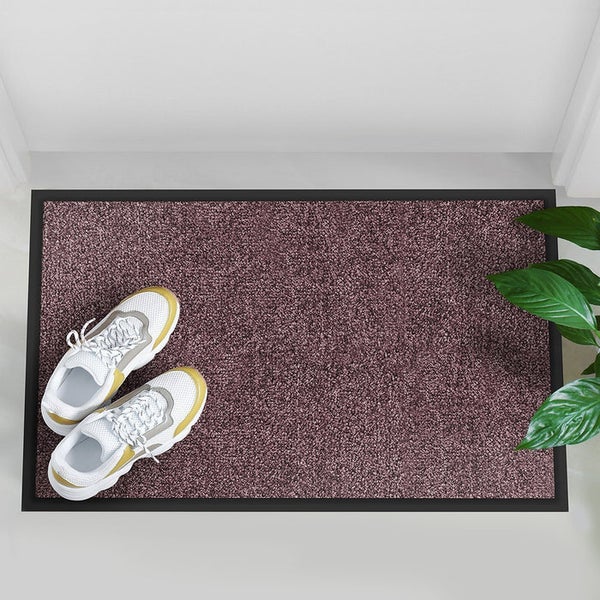 FLOORDIREKT Fußmatte Rhine - Unicolor - Schmutzfangmatte für Innen & Außenbereiche - Lila - 90 x 300 cm