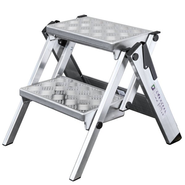 Zweistufige Trittleiter aus Aluminium