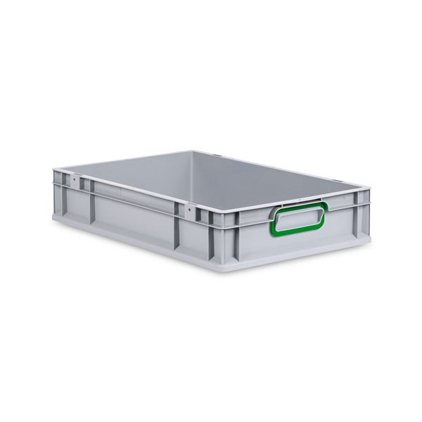PROREGAL Eurobox Nextgen Color HxBxT 12 x 40 x 60 cm 23 Liter Griffe Grün Geschlossen Glatter Boden Eurobehälter Transportbox