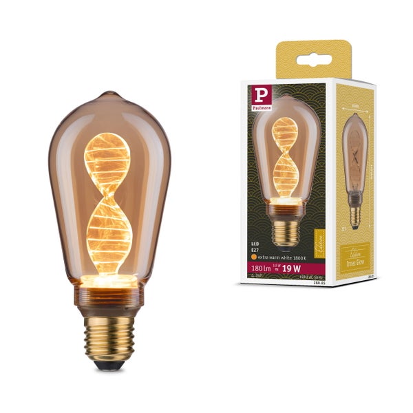 Inner Glow Edition LED Birne Helix E27 230V 180lm 3,5W 1800K Gold