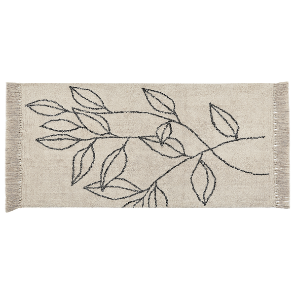 Teppich SAZLI Beige 80 x 150 cm Baumwolle