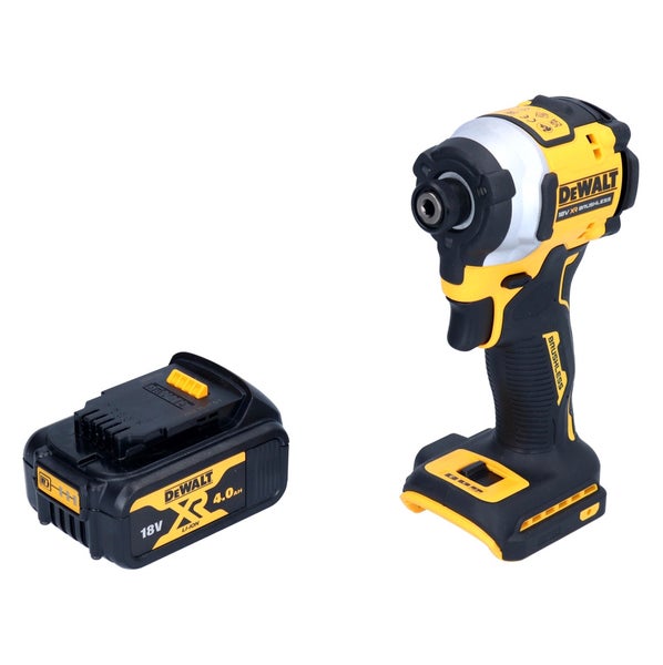 DeWALT Akku-Schlagschrauber 18 Volt XR bürstenlos inklusive einem 4,0 Amperestunden Lithium-Ionen Akku.