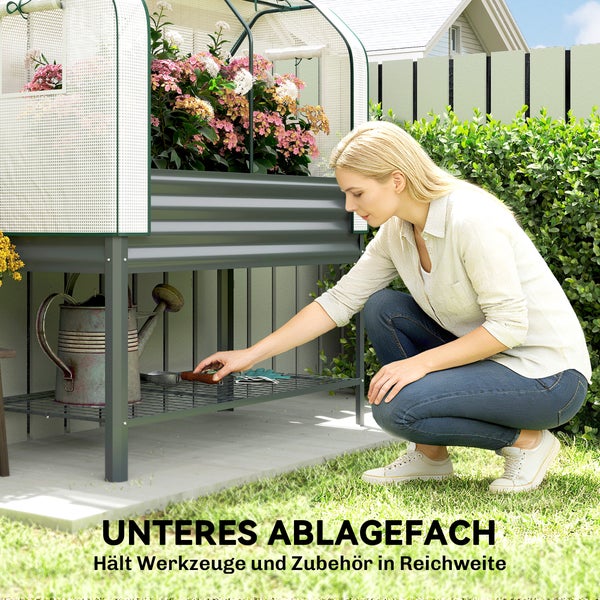 Badezimmermöbel-Set bestehend aus dreitürigem Spiegelschrank und Waschbeckenunterschrank mit zwei weißen Hochglanz-Schubladen in Eichenoptik.