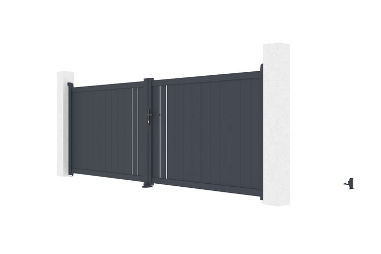 Flügeltor 4m GIONA H.140 graues Aluminium