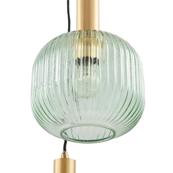 Lindby Pendelleuchte Dorotoe (Retro, Vintage Antik) aus Glas (3 flammig E27) - Deckenlampe Esstischlampe Hängelampe Hängeleuchte Wohnzimmerleuchte