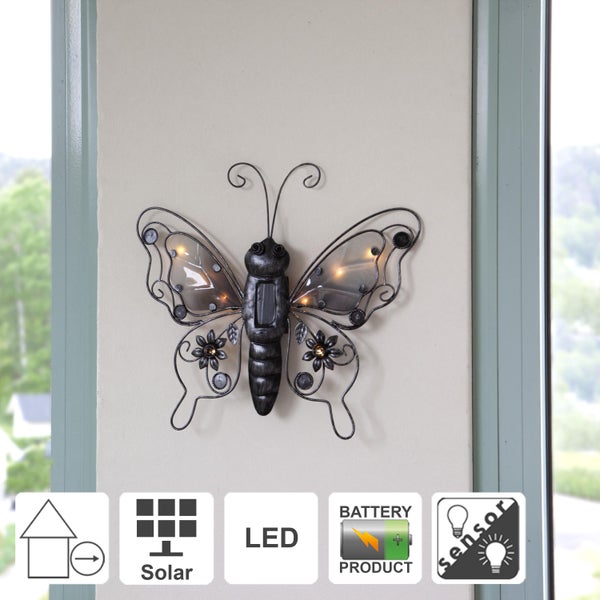 Dekorative Solarleuchte in Schmetterlingsform für den Aussenbereich mit LED