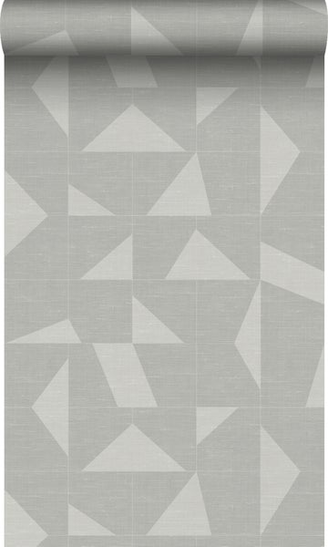 Origin Wallcoverings Tapete grafisches Muster in Gewebeoptik Hellgrau - 53 cm x 10.05 m - 347754