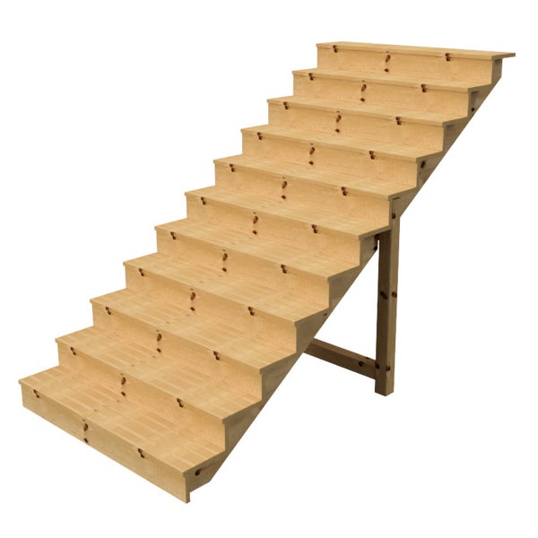 Holztreppe mit zehn Stufen