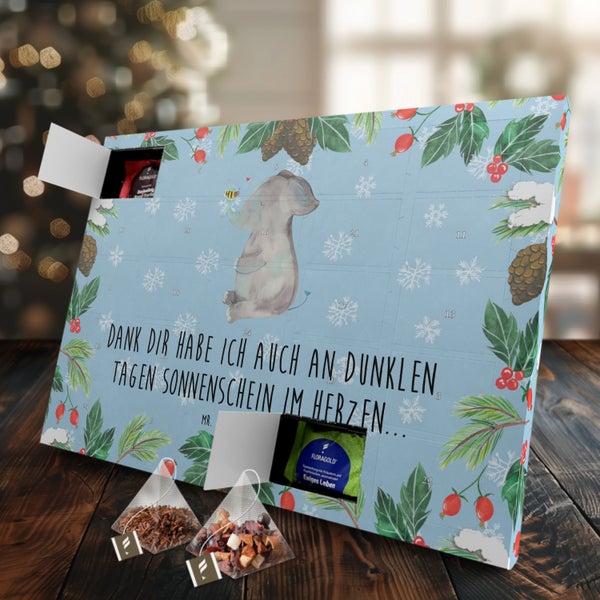 Mr. & Mrs. Panda Tee Adventskalender Elefant Biene - Blau Pastell