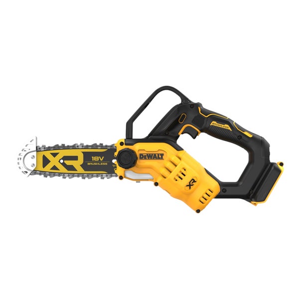 DeWALT 18 Volt Akku-Astkettensäge XR mit bürstenlosem Motor, kompakte Hand-Kettensäge für die Baumpflege.