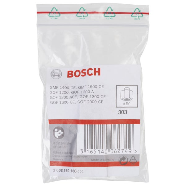 Bosch Mutter mit einem Durchmesser von 1/2 Zoll in einer Verpackung