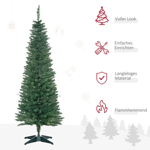 HOMCOM Weihnachtsbaum, Ø46 x 150 cm, PVC, Grün