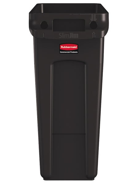 PROREGAL Rubbermaid Slim Jim Mülleimer Mit Belüftungskanälen 60 Liter HxBxT 63,5 x 28 x 56 cm Braun