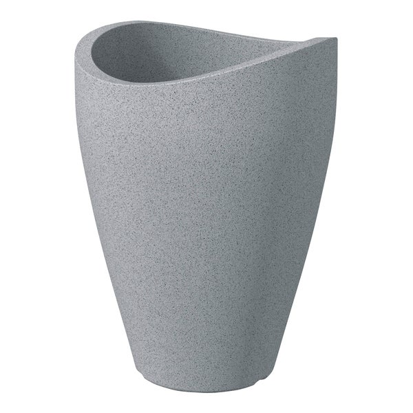 Scheurich Wave Globe High 54, Hochgefäß/Blumentopf/Pflanzkübel, rund,  aus Kunststoff Farbe: Stony Grey, 39,5 cm Durchmesser, 53,3 cm hoch, 16 l Vol.