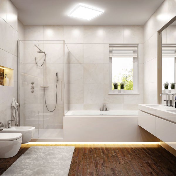LED Panel 29x29 cm - 18W, 2400lm, IP44, flach, neutralweiß, weiß