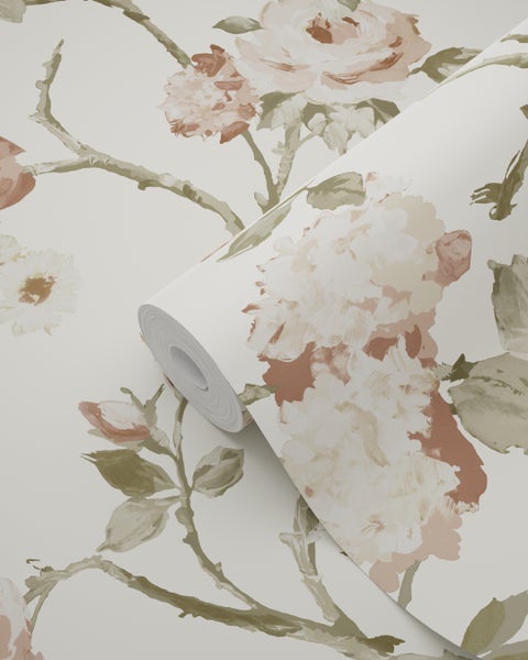 Tapetenrolle mit Blumenmuster