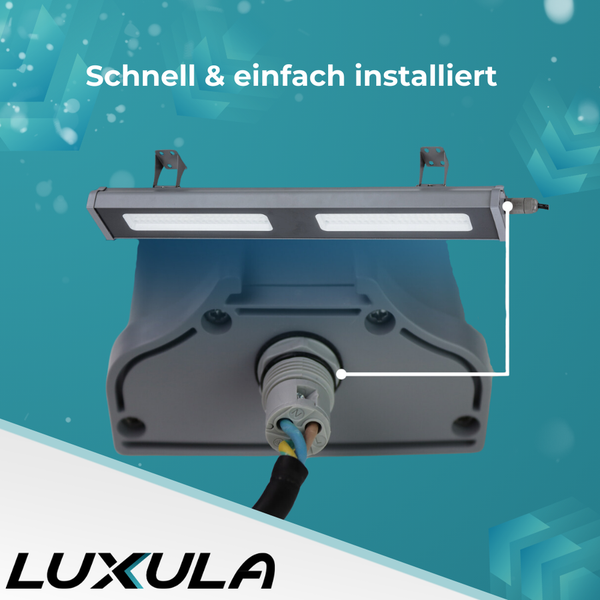LUXULA LED Hallenstrahler 100W Highbay 12400lm 5000K Neutralweiß Linearer Hallenstrahler IP65