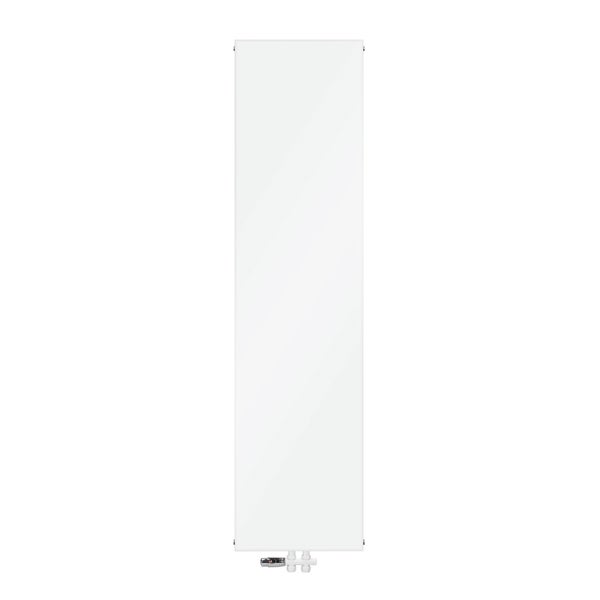 ML-Design Badheizkörper 1800x452mm Weiß Flach mit Bodenanschlussgarnitur Durchgangsform Multiblock Thermostat Paneelheizkörper Mittelanschluss Vertikal Planheizkörper Vorderseite glatt Flachheizkörper