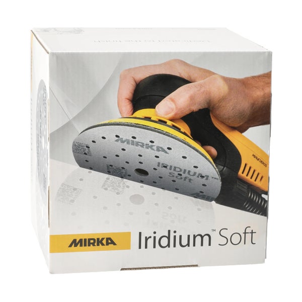 Mirka Iridium Soft Schleifscheiben Ø 125 mm / Korn P1200 / Klett Multifit / 20 Stück / schaumbasiertes Schleifmittel für präzises Trockenschleifen, Klarlackschliff, Finish